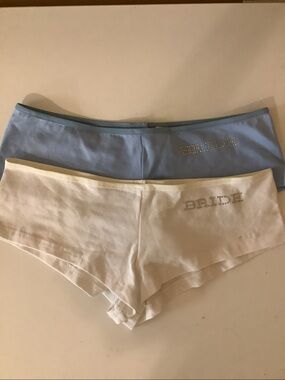“BRIDE” Size Large Bedazzled Cheeky Shorts Bundle of 2. New With Tags